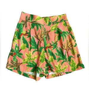 Monteau NWT Linen Blend Tropical Pattern Shorts size small